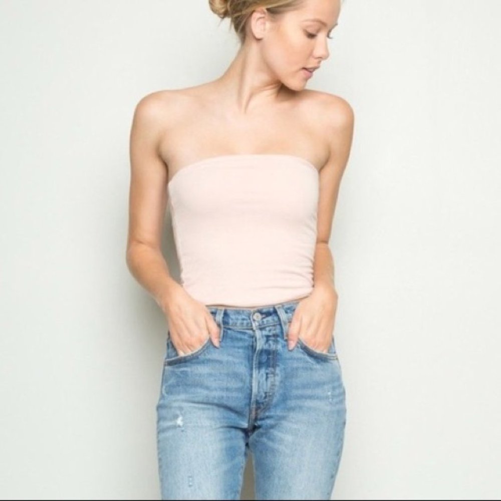 Brandy Melville Jenny Tube Top Baby Pink